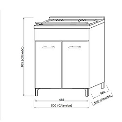 Acheter Kiamami Valentina LAVOIR POUR INTÉRIEUR 50X50 CHÊNE BLANC ET PLANCHE À LAVER | PRATICO