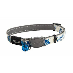 Rogs Catz GlowCat Collier pour chat avec motif fleuri Bleu