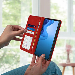 Acheter Avizar Étui Motorola Edge 30 Pro Clapet Portefeuille Fonction Support Vidéo Rouge