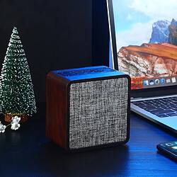 Yonis Enceinte Bluetooth Bois Tissu Autonomie 10h Micro Intégré Support TF AUX