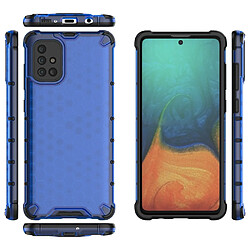 Coque en TPU peau de nid d'abeille hybride antichoc bleu pour votre Samsung Galaxy A71