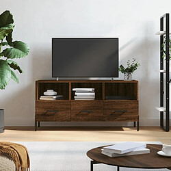 Maison Chic Meuble TV scandinave - Banc TV pour salon chêne marron 102x36x50 cm bois d'ingénierie -MN65593