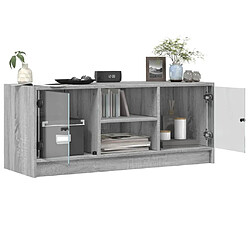 Acheter vidaXL Meuble TV avec portes en verre sonoma gris 102x37x42 cm