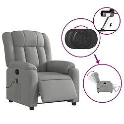 Acheter vidaXL Fauteuil de massage inclinable électrique gris clair tissu