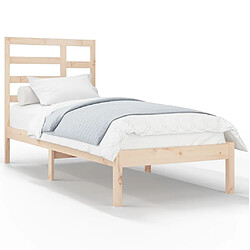 Maison Chic Lit adulte - Lit simple Cadre de lit,Structure du lit Contemporain Bois massif 90x200 cm -MN42368