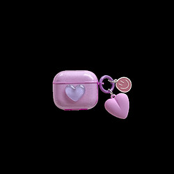 GUPBOO Airpods Coque Housse Étui Protecteur Compatible pour AirPods 3-Pendentif d'amour à paillettes mignonnes pour fille de style coréen