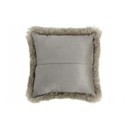 Dansmamaison Coussin Carre Peau De Mouton Gris Clair