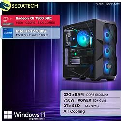 Sedatech PC Gamer Pro • Intel i7-12700KF • RX 7900 GRE • 32Go DDR5 • 2To SSD M.2 • Windows 11