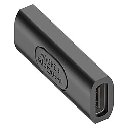 Avizar Adaptateur USB-C Femelle 3 en 1 Charge, Synchronisation, Vidéo Noir