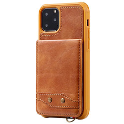 Wewoo Coque Pour iPhone 11 Pro Portefeuille à rabat vertical Couverture de protection arrière antichoc Étui de avec support logements cartes lanière et cadres photo Marron