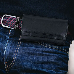 Avis Avizar Étui Ceinture Smartphone Pochette Vintage Clip Porte-cartes Taille XXL - Noir