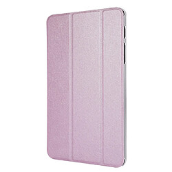 Etui en PU Texture de soie avec support tri-pliure rose pour votre Samsung Galaxy Tab A7 Lite 8.7 pouces