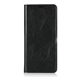 Etui en cuir véritable Cheval fou avec support noir pour votre OPPO Find X2 Pro