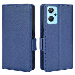 Etui en PU texture litchi avec support, bleu foncé pour votre Realme 9i/Oppo A36 4G/A76 4G