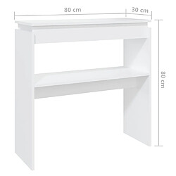 vidaXL Table console blanc 80x30x80 cm bois d'ingénierie pas cher