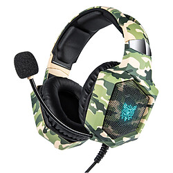 Universal Écouteurs camouflage câblés gamers écouteurs stéréo gamers avec microphone/ordinateur portable | écouteurs/