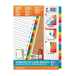 Intercalaire alphabétique A4 Elba carton 20 onglets multicolores - 1 jeu