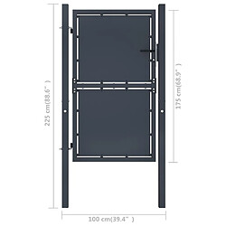 Avis vidaXL Portail de jardin Acier 100 x 175 cm Anthracite