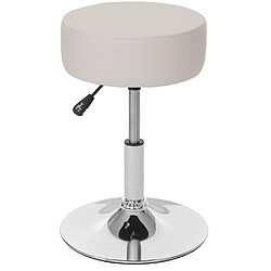 Avis Decoshop26 Tabouret siège polyvalent hauteur réglable pivotant Ø 35cm en synthétique crème 04_0005331