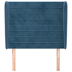 Avis Maison Chic Tête de lit scandinave avec oreilles,meuble de chambre Bleu foncé 83x23x118/128 cm Velours -MN10539