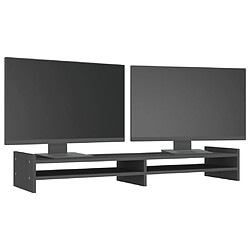 Avis vidaXL Support de moniteur Gris 100x27x15 cm Bois de pin solide