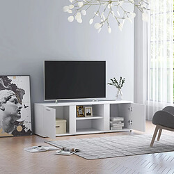 Avis vidaXL Meuble TV Blanc 120x34x37 cm Bois d'ingénierie