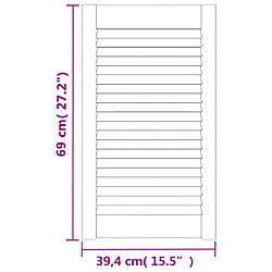 vidaXL Portes d'armoire à persiennes 4 pcs blanc 69x39,4 cm pin massif pas cher