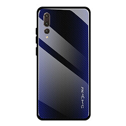 Wewoo Coque Pour Huawei P20 Pro étui de protection en verre dégradé de texture bleu foncé