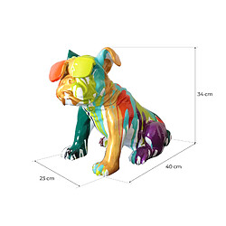 Figurine Bulldog Assis Kuatéh Bharbo 40x23x34 cm Multicolore