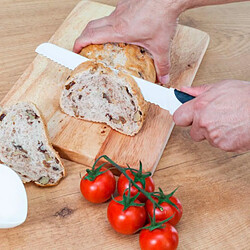 Totalcadeau 6 Couteaux de chef blanc avec manche antidérapant (6 pièces) - Couteaux professionnels pour la cuisine pas cher pas cher