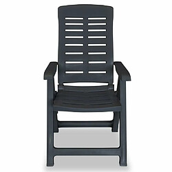 Acheter Maison Chic Lot de 4 Chaises inclinables de jardin - Fauteuil d'extérieur Plastique Anthracite -MN17684