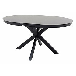 Acheter Inside 75 Table ronde extensible design WINNIE diamètre 120cm Gris céramique/Pieds Métal noir laqué mat