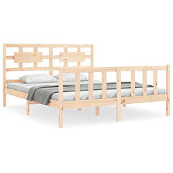 Maison Chic Lit adulte - Cadre Structure de lit avec tête de lit Contemporain king size bois massif -MN10089