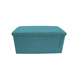 Mobili Rebecca Pouf Banc de Rangement Reponse-Pieds Bleu Clair Coton 38x76x38