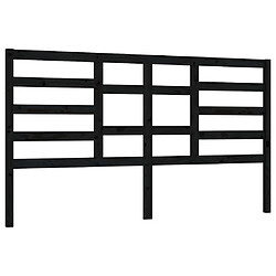 vidaXL Tête de lit Noir 186x4x104 cm Bois massif de pin