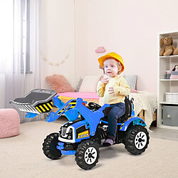 Acheter Decoshop26 Tracteur pour enfants 3-8 ans tracteur electrique avec 2 choix de vitesse et chargeuse marche avant et arrière bleu 20_0001329