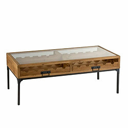 Paris Prix Table Basse Range-Bouteilles Vin 120cm Naturel