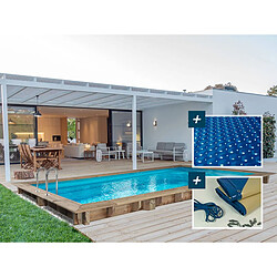 Habitat Et Jardin Piscine bois rectangle Tobago - 6.20 x 3.00 x 1.31 m + Bâche à bulles 180 µ - Bâche hiver 280 g/m²