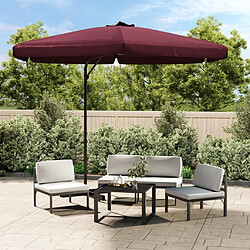 vidaXL Parasol de jardin avec mât en acier 300 cm Rouge bordeaux