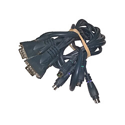 Câble Adaptateur KVM VGA Mâle 14Pin PS/2 Mâle vers VGA Mâle 14Pin PS/2 Mâle 2.4m - Occasion