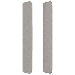 Avis vidaXL Tête de lit avec oreilles Gris clair 147x16x118/128 cm Tissu