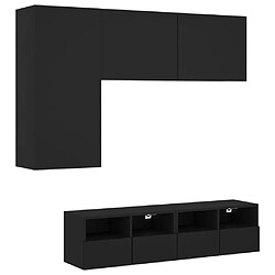 vidaXL Unités murales TV 4 pcs noir bois d'ingénierie