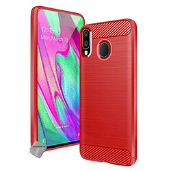 Htdmobiles Coque silicone gel carbone pour Samsung Galaxy A40 + film ecran - ROUGE