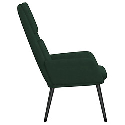 Avis vidaXL Chaise de relaxation Vert foncé Tissu