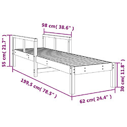 vidaXL Chaise longue 199,5x62x55 cm bois massif de pin pas cher
