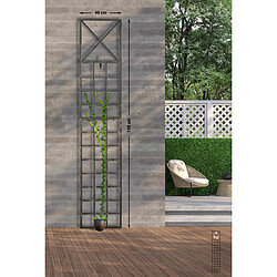 Decoshop26 Set de 2 treillis décoration mural jardin roses plantes grimpantes métal bronze 10_0003848