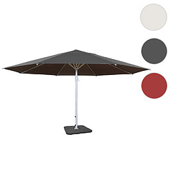 Mendler Parasol Meran II, gastronomie, parasol pour marché Ø 5m, poteau alu,blanc 28 kg ~ anthracite avec support