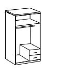 Inside 75 Armoire DOUMO 1 décor blanc, béton et chrome 91x58cm