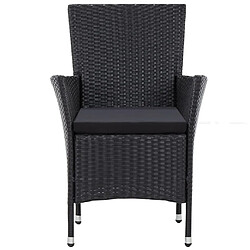 Acheter Maison Chic Mobilier à dîner 5 pcs de jardin - Ensemble table et chaises d'extérieur - Salon/Mobilier de jardin classique Résine tressée Noir -MN26778