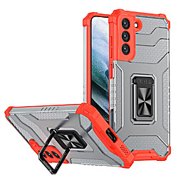 Ozzzo crystal ring coque kickstand tough rugged cover pour samsung galaxy s22 rouge